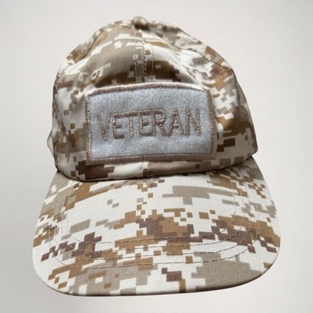 US Army Veteran Digital Camo Hat Adjustable One Size Military Camouflage Cap USA
